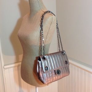 😊Claudia Ciuti Silver Quilted Shoulder Bag